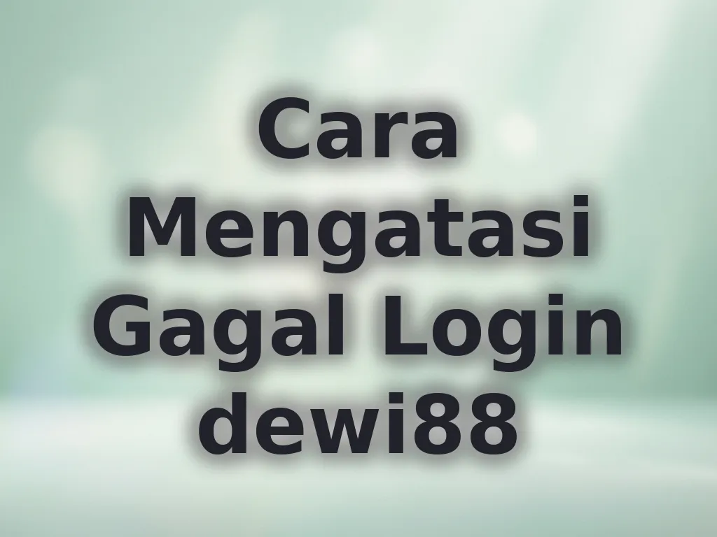 Cara Mengatasi Gagal Login dewi88